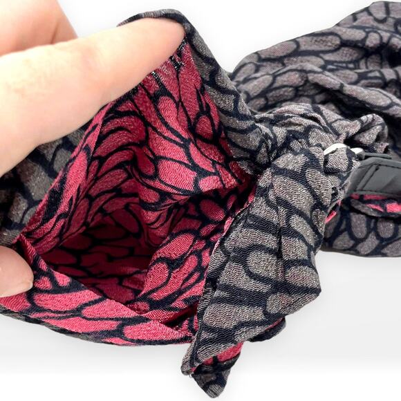 00s Unbranded Vintage Pink Purple Floral Cloth Shoulder Bag - Picture 6 of 8